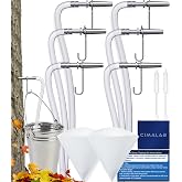CIMALAB Maple Syrup Tapping Kit, 6 Set Maple Tree Tapping Kit, 6 Stainless Steel Maple Syrup Taps, 6 Maple Syrup Tube &amp; 2 Maple Sap Filters, Metal Maple Syrup Spiles for Maple Syrup Making Supplies