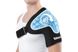 Tolaccea Shoulder Ice Pack Brace with Integrated Triple-Layer Coldfocus Gel, Shoulder Compression Frozen Sleeve with 40-Min Cold & Hot Therapy for Rotator Cuff, Tendonitis, Surgery Recovery