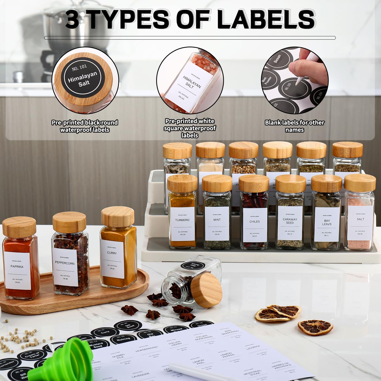 Spice Jars with Labels