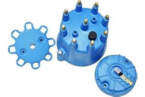 A-Team Performance - Universal 8-Cylinder Male Pro Series - Distributor Cap and Rotor Kit (Blue)