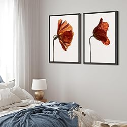 MUDECOR Framed Canvas Print Wall Art Set Rust Red