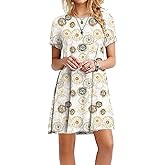 Tie Dye Sundresses Swing Loose T-Shirt Teens Dandelion White Petite XS