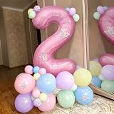 Balloon Dance Pink 2 Balloon 2nd Birthday Decorations Set 59 pc view 4