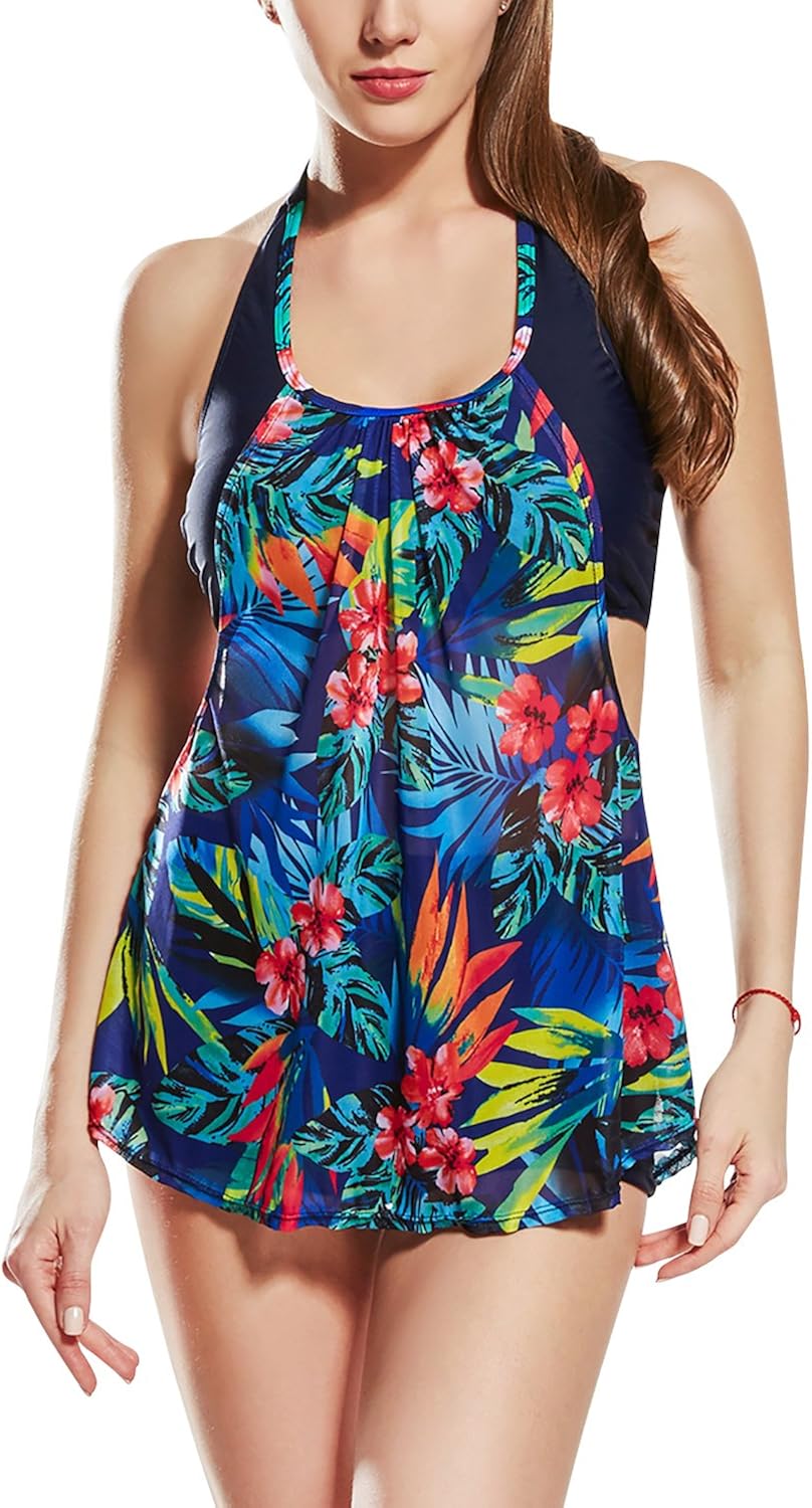 Dolamen Mujer Trajes De Baño con Falda, 2018 Nuevo Dos Piezas Floral Bañador Deportivo Bañador Dolamen Mujer Trajes De Baño con Falda, 2018 Nuevo Dos Piezas Floral Bañador Deportivo Bañador