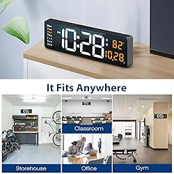 Digital Wall Clock Large Display, 16.2 Inch , LED