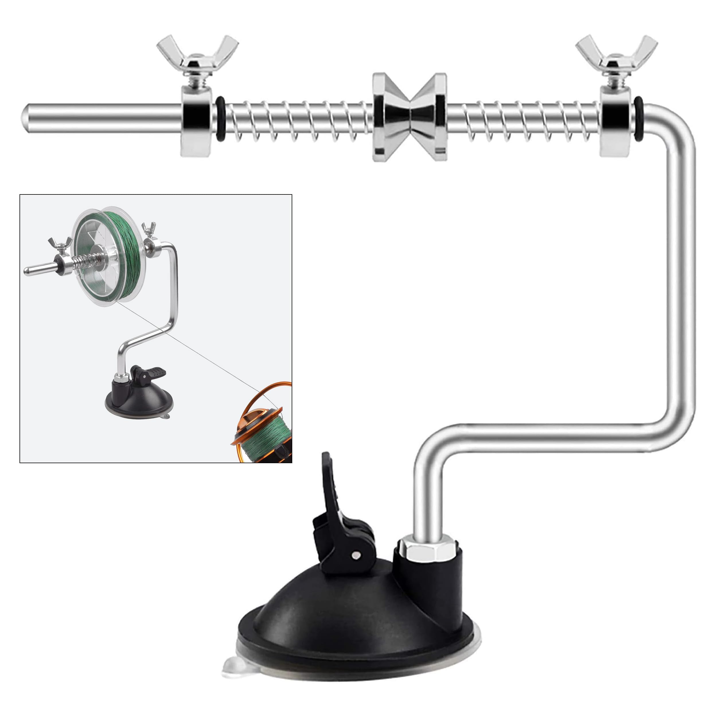 OROOTL Fishing Line Winder Spooler Machine Adjustable Spool with Suction Cup Portable Spinning Reel Spooler Fishing Tackle Tool