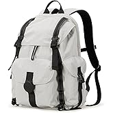 mixi Travel Backpack for Women Men, 18 Inch Carry On Laptop Backpack Flight Approved fits 16'' Laptop, Lightweight Waterproof Hiking Backpack Travel Outdoor Business Casual Daypack, Light Gray