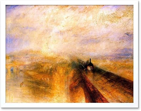 Amazon Com Wee Blue Coo J M W Turner Rain Steam Speed Great Western Railway Painting Art Print Framed Poster Wall Decor 12x16 Inch Furniture Decor