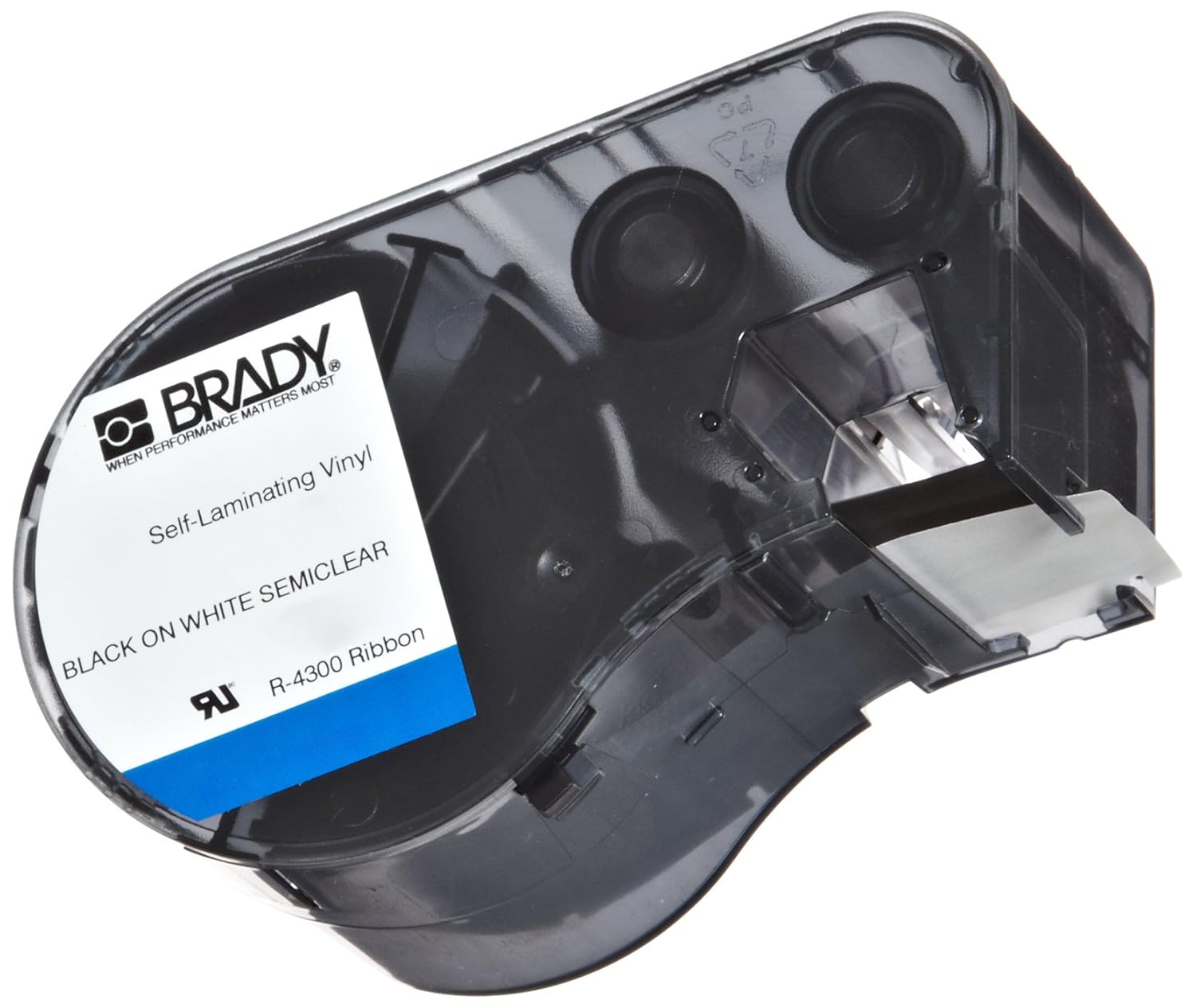 Brady M48427 Vinyl B427 Black on White/Clear Label Maker Cartridge