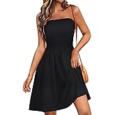 Summer Dress for Women Beach Boho Strapless Cover Ups Off Shoulder Floral Sundresses