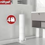 niffgaff Free-Standing Toilet Roll Holder, Stainless Steel Storage Stand view 2