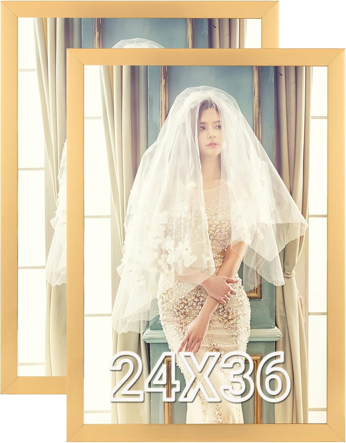 Paintings - Gold 24x36 Poster Frames Set of 2, Ornate 36x24 Picture Frames 2 Pack, Extra Large 24 by 36inch Gallery Family Concert Portrait Photo Frames Anniversary/Birthday/Wedding/Thank you/Christmas Gift