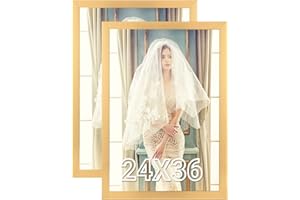 JDZIVTOP Gold 24x36 Poster Frames Set of 2, Ornate 36x24 Picture Frames 2 Pack, Extra Large 24 by 36inch Gallery Family Concert Portrait Photo Frames Anniversary/Birthday/Wedding/Thank you/Christmas Gift