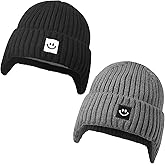MaxNova 2 Pack Baby Beanie Toddler Winter Hat with Earflap for Girls Boys 0-8 Years