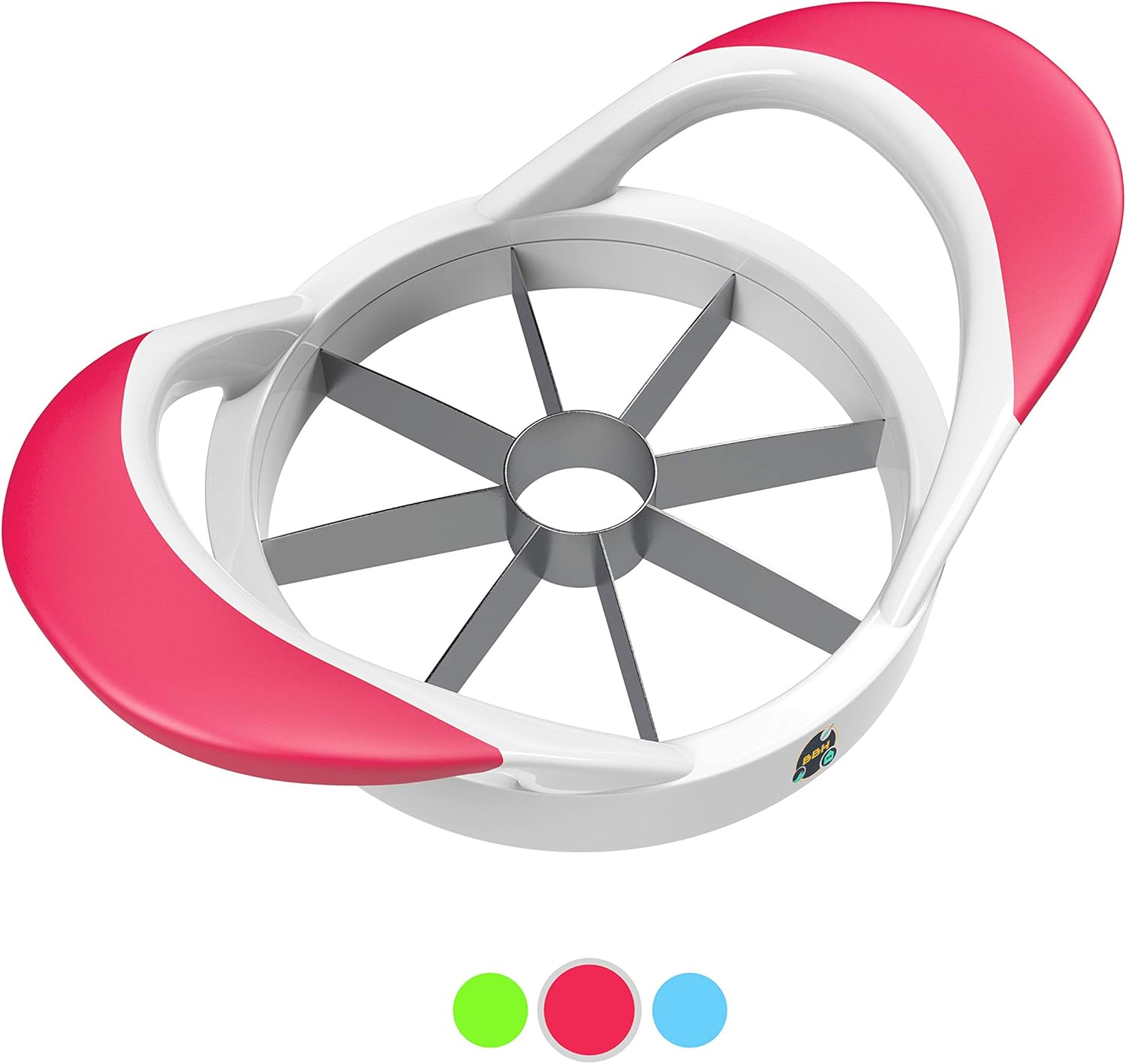 BBH Apple Slicer, Corer, Cutter with 8 Stainless Steel Blades and an Easy Grip, Dish-washer Safe and Rust-Free (Red)