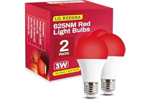 625nm Red Light Bulbs for Sleep, 3W 100% Blue Light Block Light Bulbs that Mimics the Natural Tones of Sunset, Promote Melato