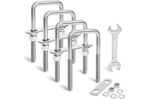 SRZTXU 4 Sets Heavy Duty Square u Bolts 2 inch Wide,M12 Thread Size,304 Stainless Steel Square u-Bolts 2-1/16" W x 4-1/2" L,w