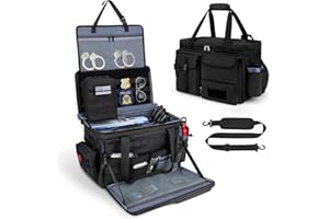 GDNASIST Patrol Bag Law Enforcement Police Gear Bag, Car Front Seat Organizer Tactical Officer Duty Bags, Police Car Accessories for Passenger Seat, Multiple Compartment Molle Webbing Removable Shoulder Strap