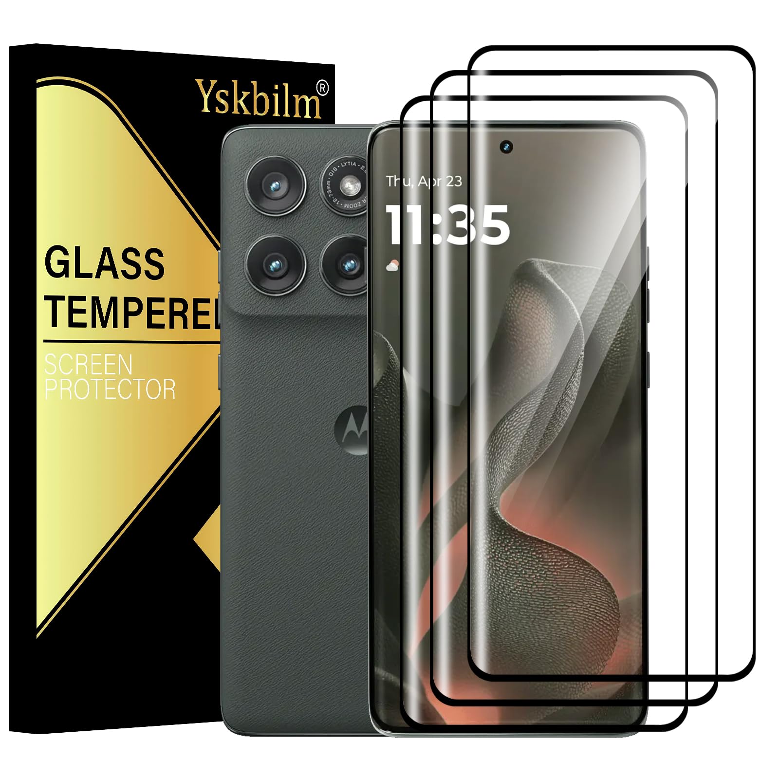 Photo 1 of **Only One** Yskbilm (3 Pack) For Motorola Edge 2025 Screen Protector,HD-Clear 9H Tempered Glass [3D Touch][Bubble-Free][Anti-Scratch] Screen Protector Glass For Motorola Edge 2025/60 Fusion /60 Pro