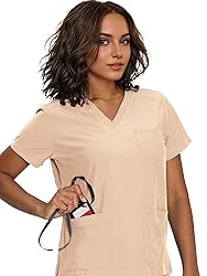 floralhue Scrubs for Women, V-Neck Scrubs Top