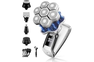 VOPH Head Shavers for Bald Men, Electric Detachable Head Shaver for Male, Waterproof Wet Dry Body Bald Head Shaver, Rechargable Rotary Shavers/Razor for Husband Father