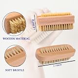 WHAPELQ 4 Pcs Double Sided Wooden Nail Brushes - 2 Kinds, Easy Use view 2