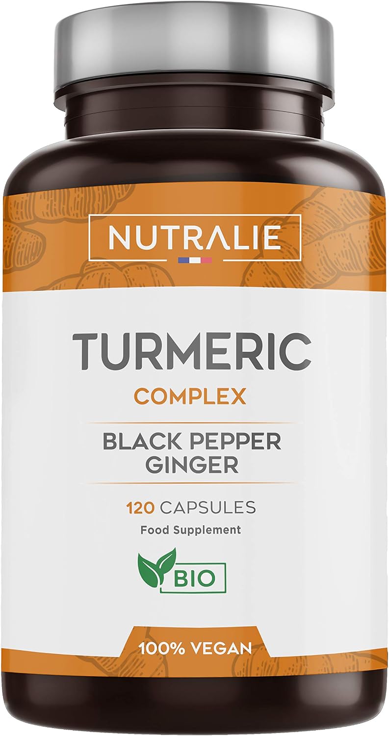 Turmeric & Black Pepper + Ginger Curcumin - 1420mg - Organic Turmeric Curcumin Ginger - 120 Capsules Nutralie