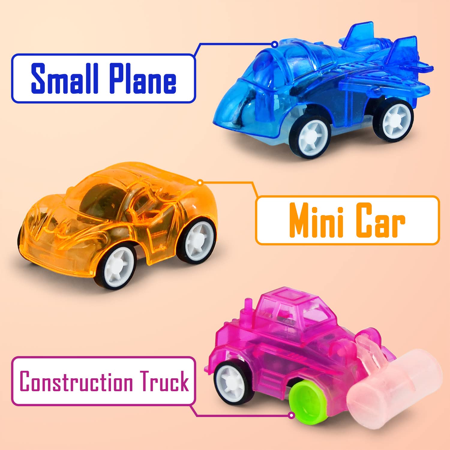 Vileafy Mini Toy Cars for Kids Ages 3-5, 50 Pull Back Vehicles and Planes for Kid’s Party Favors Pinata Stuffers, Bulk Toys for Easter Basket Stuffer Gifts, Giveaways or Goodie Bags