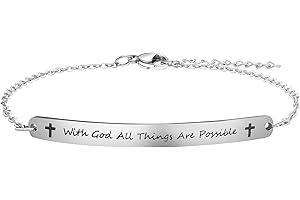 JoycuFF Personalized Gifts for Women Motivational Friendship Bracelets Inspire Mantra Message Engraved
