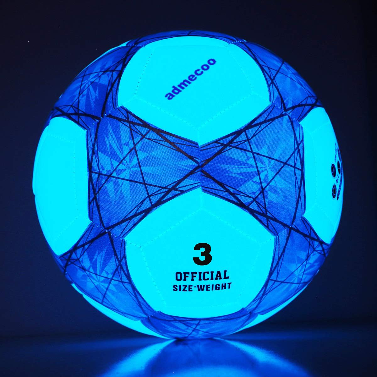 Laxnako Glow in The Dark Football - No Batteries Required - Official Size 3/4/5 for Kids & Adults - Perfect for Night Training & Games