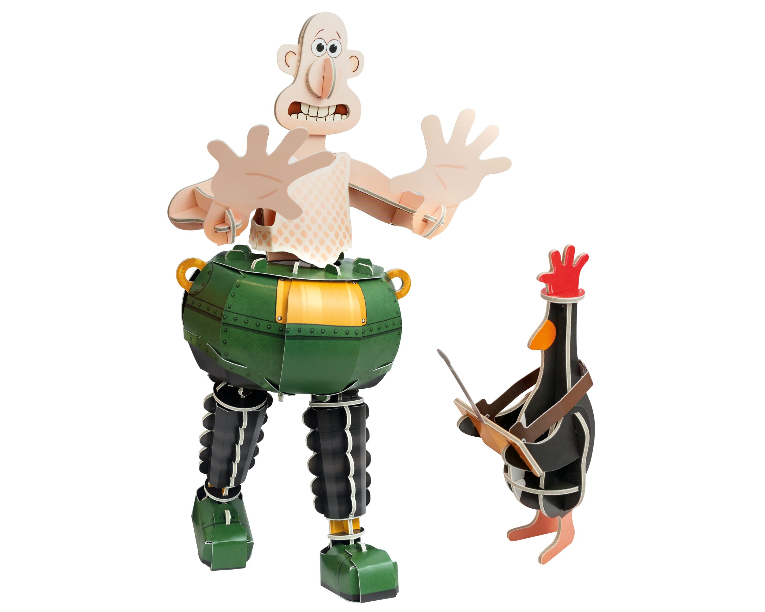 Build Your Own Wallace & Gromit Techno Trousers I Wrong Trousers I Includes Feathers McGraw | 76 Pieces I Fun Gift , & & Families Age 8+ | Eco Friendly Cardboard Slot Together Kit, (BYOMB 014)