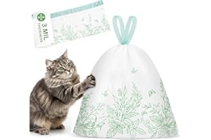 Bienbee Litter Box Liners, 30 Pack 36" x 19" Large Size Cat Litter Bags Extra Thick Cat Box Liners Easy Cleanup Tear Resistant Heavy Duty Cats Litters Pan Liner with Drawstring Pet Cats Supplies