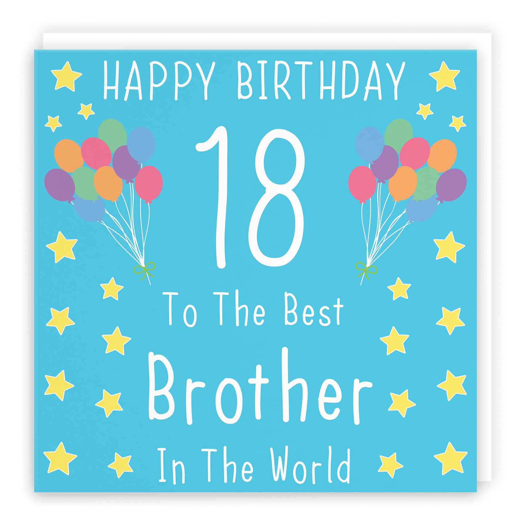 Hunts England - Large Brother 18th Birthday Card - Happy Birthday - 18 - To The Best Brother In The World - Iconic Collection - Large - 210 x 210 mm - Age 18