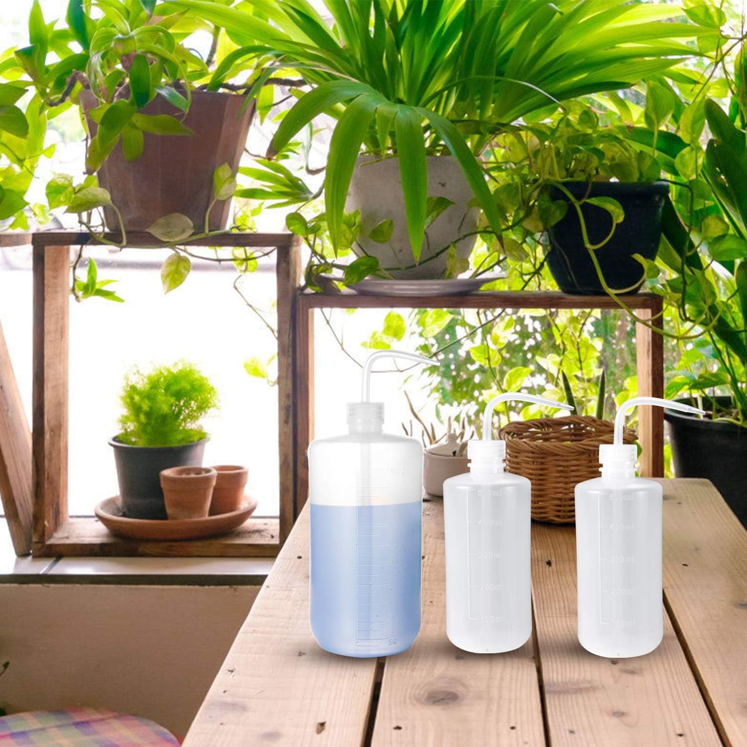 ZOUTOG Watering Can, 5 Pack Squirt Bottle, Plastic Wash Bottle, Squeeze Bottle for Plant Flower Succulent Watering - 1000ML and 500ML : Garden & Outdoor