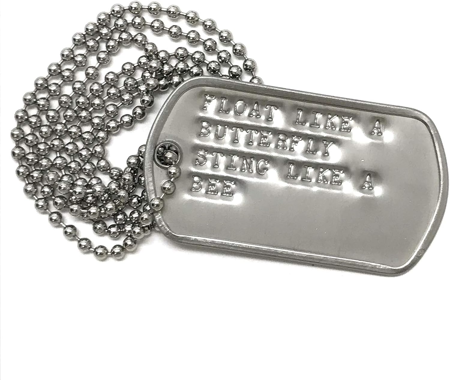 Amazon Co Jp 名言 ことわざ ドッグタグ Idタグ 蝶のように舞い 蜂のように刺す Dp 004 Usa製 Dogtag 服 ファッション小物