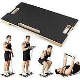 Hiboom Resistance Band Footplate Wood Exercise Platform with Non-slip Surface Workout Footplate Exercise Platform for Band Training Stretching Flexibility and Balance and Full-body Home Gym