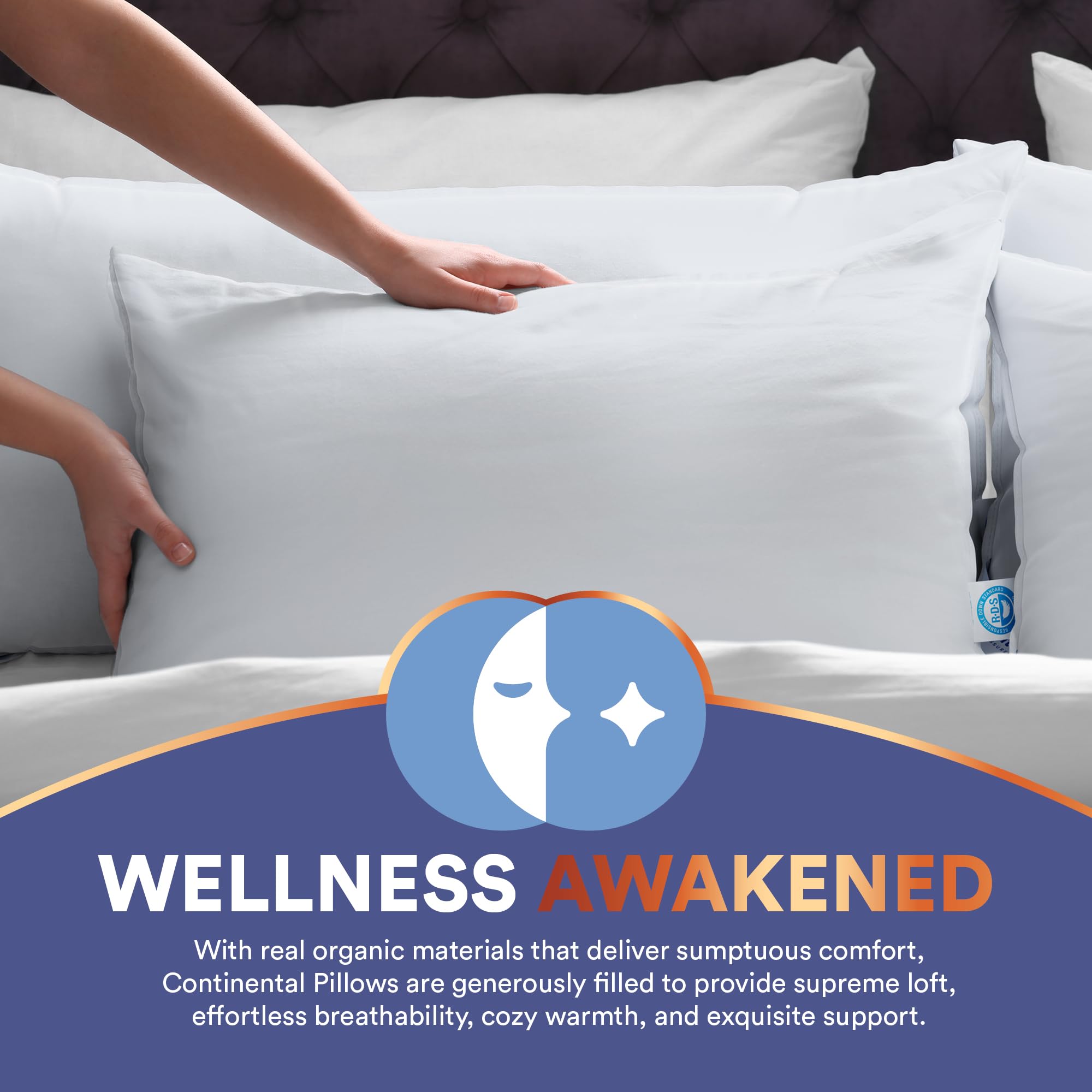 Continental Bedding 100 Luxury Down Pillow Siberian 800 FP Firm