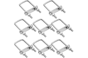 CDOKY Square U-Bolt, Stainless Steel Square Bend U Bolts with Nuts and Frame Plate for Automobiles Trailer, Ski Boat, or Sailboat Trailer (2" W x 4.3 L"（8 Pack）)