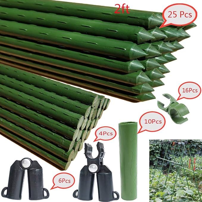 Sturdy Metal Garden Stakes 25Pcs Gardening Support 1.97 Ft Sturdy Metal Garden Stakes 25Pcs Gardening Support 1.97 Ft