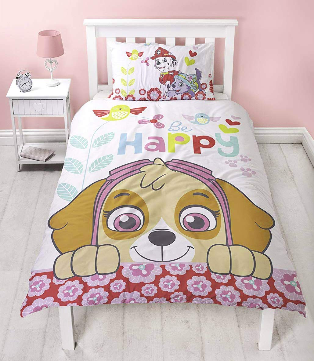 Paw Patrol Pals Skye Everest Rotary Print Duvet Set, Polycotton, Multi-Colour, Single