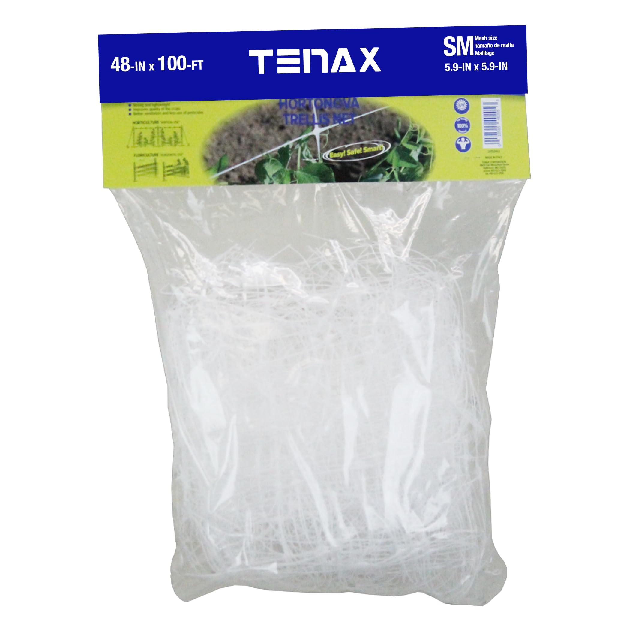 Tenax 2A150060 Hortonova Plant Trellis Net 48" x 100' White