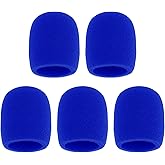 OriGlam 5pcs Thick Foam Mic Covers Handheld Microphone Windscreen, Washable Pop Filter Microphone Cover for KTV Performance (Blue)