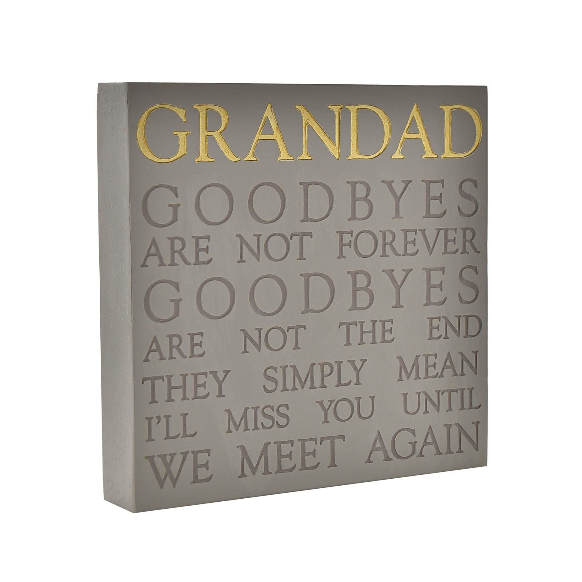 Grey Square Memorial Plaque by Thoughts of You - Grandad
