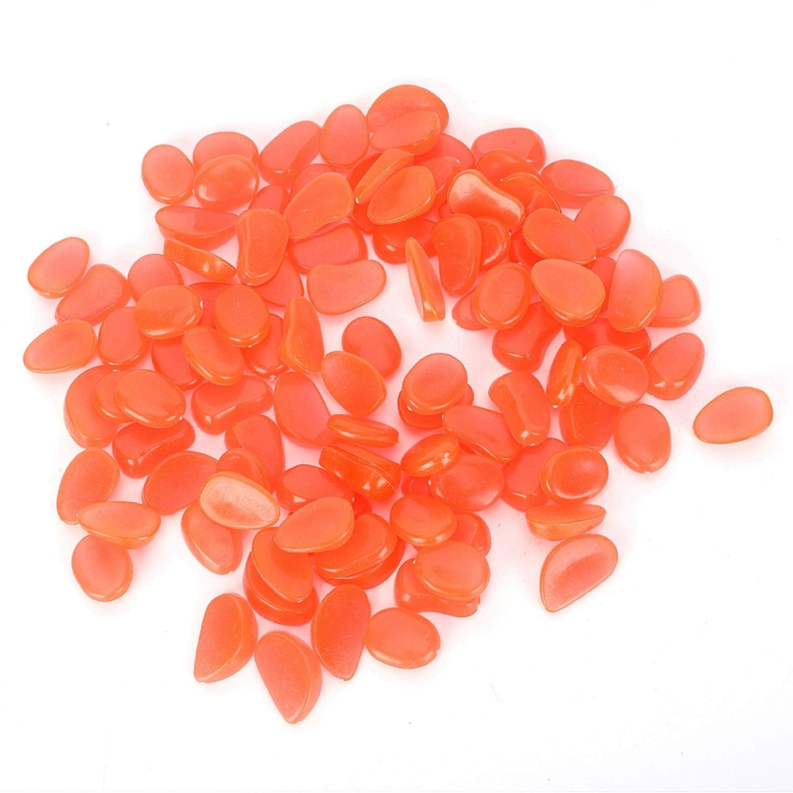 EVTSCAN Luminous Stone, Luminous Stone Fluorescent Decor Garden Yard Indoor Aquarium Landscape Decoration (100Pcs)(Red)