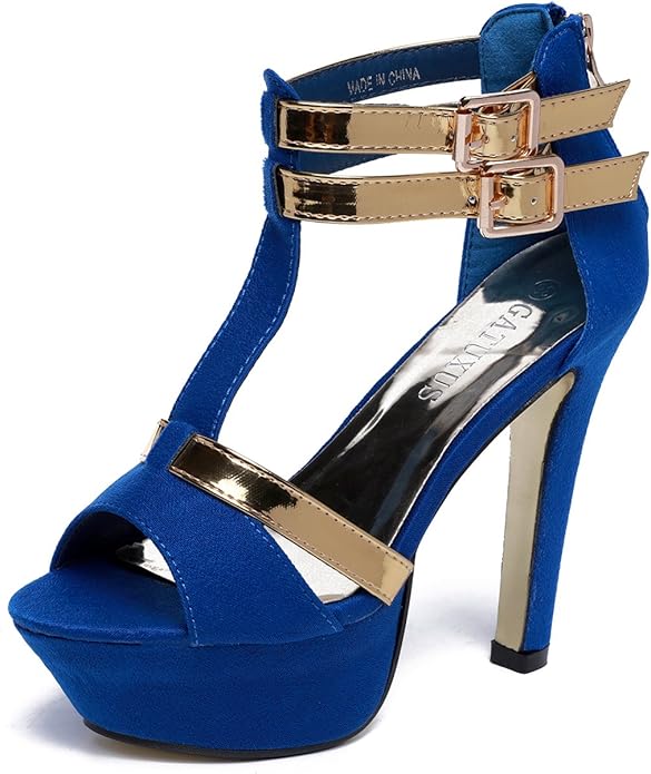 electric blue strappy heels