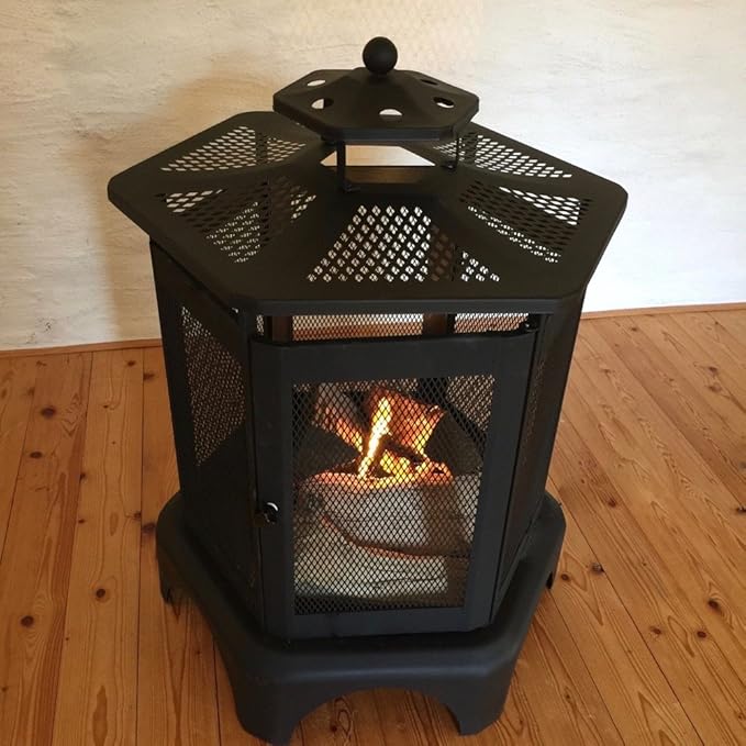 Kaminofen Sechseck Ofen Aus Stahl Terrassenofen Gartenkamin Mit Grill Feuer Antikas Garten Gartendeko Livemillennium Com