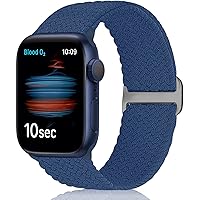 Relting Braided Stretchy Solo Loop Band Compatible with Apple Watch 38mm 40mm 42mm 44mm, Soft Adjustable Sport Woven…
