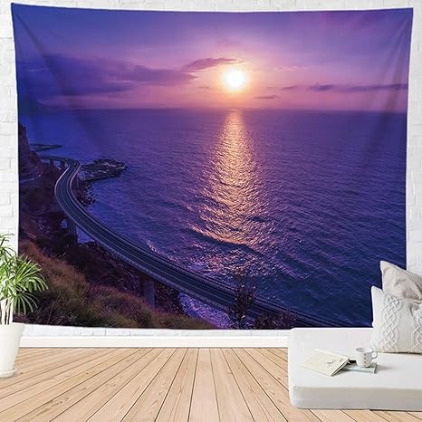 Amazon Co Jp スンル タペストリー 夕日 海 おしゃれ 大判 インテリア 装飾アート モダン 多機能 布ポスター 装飾布 自然風景画 大きいサイズ お店 部屋 窓の飾り 新居祝い 個性ギフト 布製 壁掛け 150 0cm ホーム キッチン
