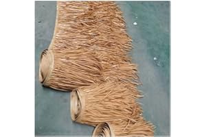 Synthetic Palm Thatch Roofing Tiles Roll, Flame Retardant Tiki Bar Huts Thatch Roofing Panels Umbrella Cover Garden Tropical 