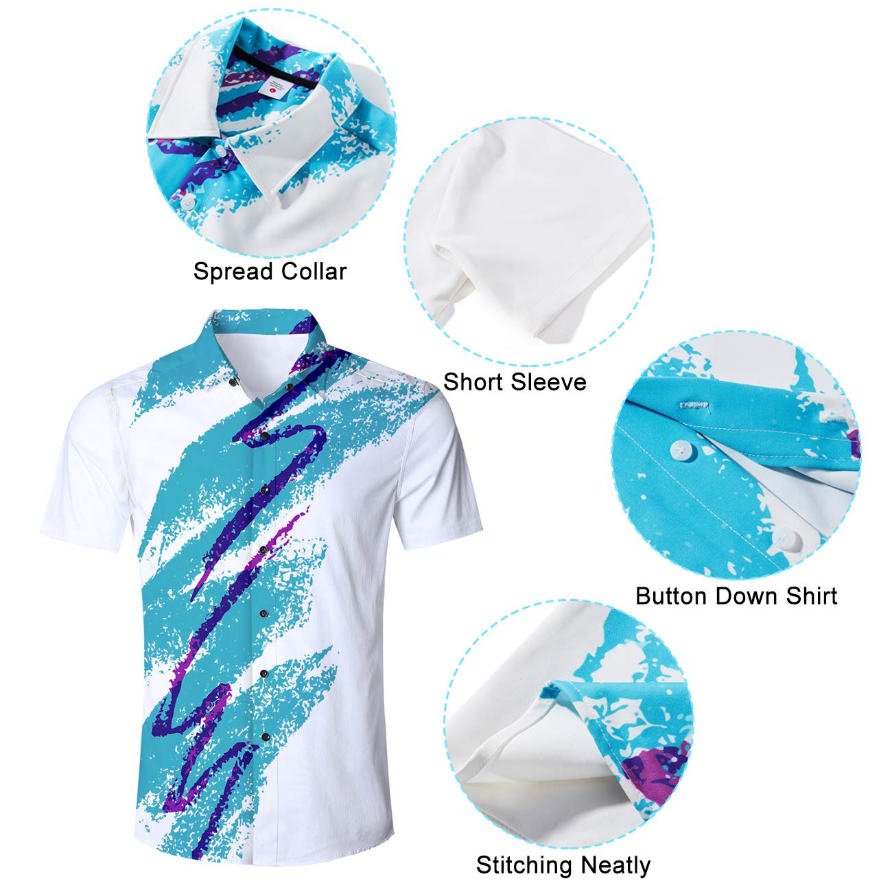 Jubestar Mens Hawaiian Shirt 3D Tropical Summer Aloha Short Sleeve Button  Down Shirt Clothing foretadrenaline.com